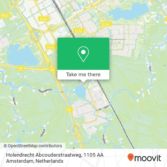 Holendrecht Abcouderstraatweg, 1105 AA Amsterdam Karte