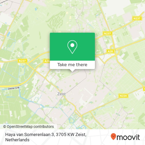 Haya van Somerenlaan 3, 3705 KW Zeist Karte