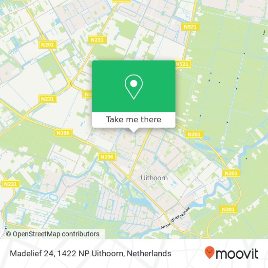 Madelief 24, 1422 NP Uithoorn map