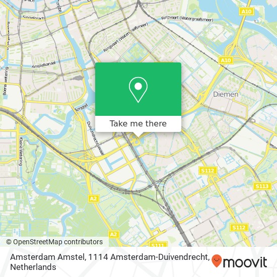 Amsterdam Amstel, 1114 Amsterdam-Duivendrecht map