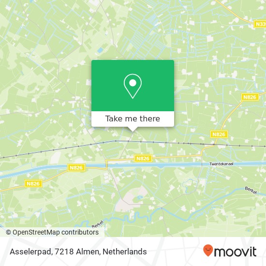 Asselerpad, 7218 Almen map