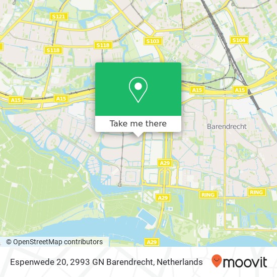 Espenwede 20, 2993 GN Barendrecht map