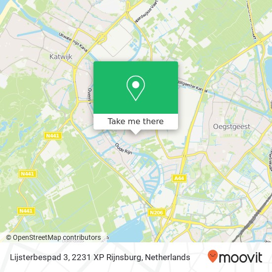 Lijsterbespad 3, 2231 XP Rijnsburg Karte