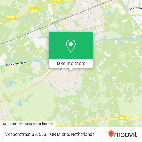 Vesperstraat 39, 5731 GR Mierlo map