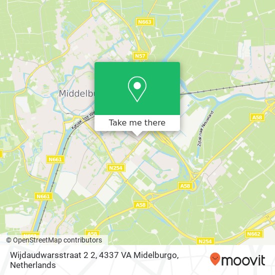 Wijdaudwarsstraat 2 2, 4337 VA Midelburgo Karte