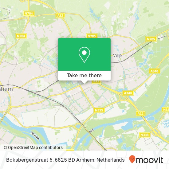 Boksbergenstraat 6, 6825 BD Arnhem map