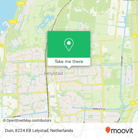 Duin, 8224 EB Lelystad Karte