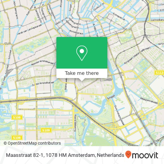 Maasstraat 82-1, 1078 HM Amsterdam Karte