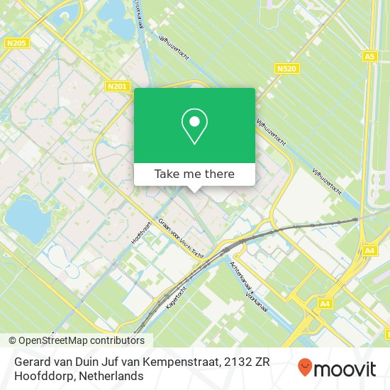 Gerard van Duin Juf van Kempenstraat, 2132 ZR Hoofddorp Karte