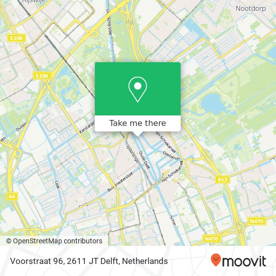 Voorstraat 96, 2611 JT Delft map