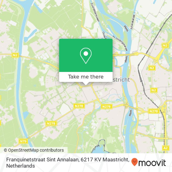 Franquinetstraat Sint Annalaan, 6217 KV Maastricht map