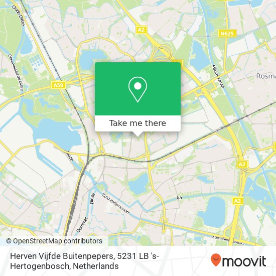 Herven Vijfde Buitenpepers, 5231 LB 's-Hertogenbosch Karte