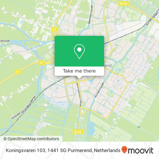 Koningsvaren 103, 1441 SG Purmerend Karte