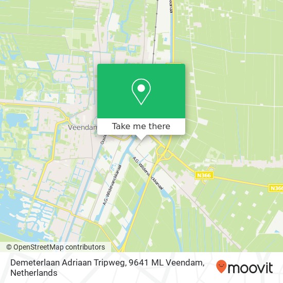 Demeterlaan Adriaan Tripweg, 9641 ML Veendam Karte