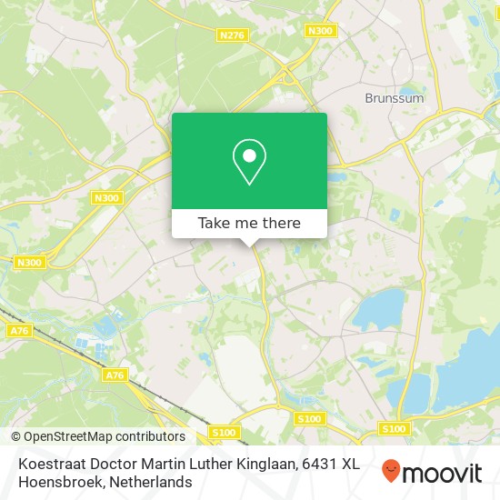 Koestraat Doctor Martin Luther Kinglaan, 6431 XL Hoensbroek map