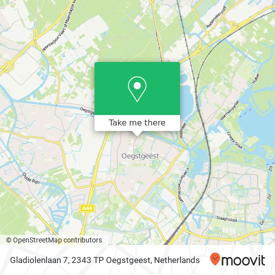 Gladiolenlaan 7, 2343 TP Oegstgeest Karte