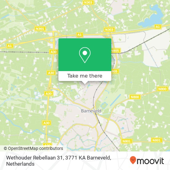 Wethouder Rebellaan 31, 3771 KA Barneveld map