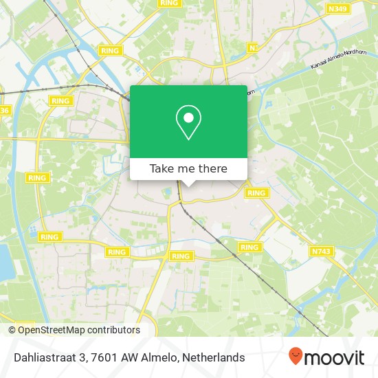 Dahliastraat 3, 7601 AW Almelo map