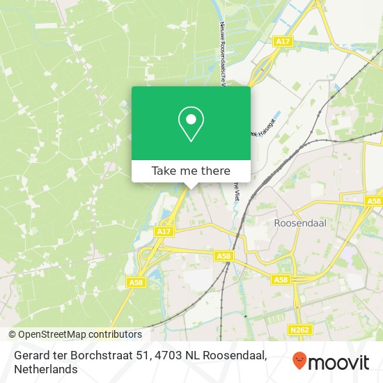 Gerard ter Borchstraat 51, 4703 NL Roosendaal Karte