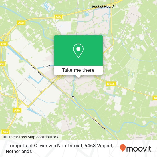 Trompstraat Olivier van Noortstraat, 5463 Veghel map