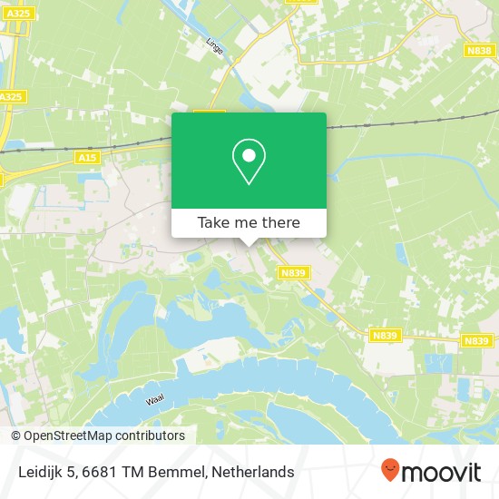 Leidijk 5, 6681 TM Bemmel map