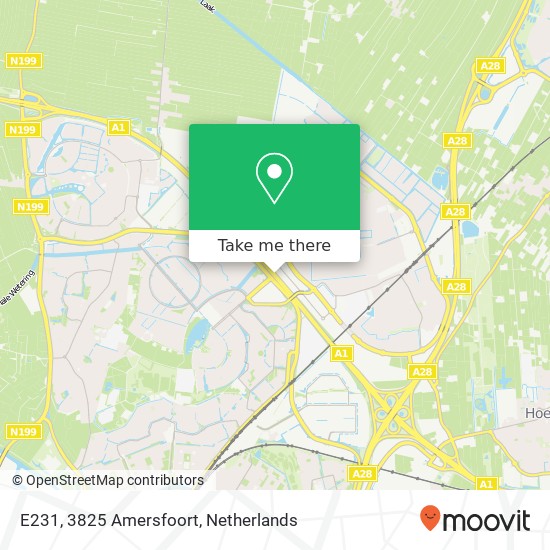 E231, 3825 Amersfoort Karte