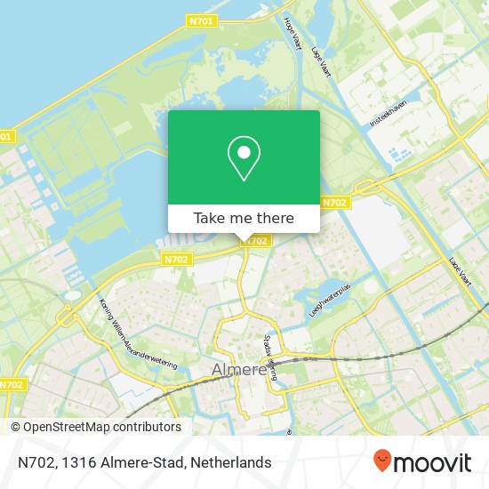N702, 1316 Almere-Stad map