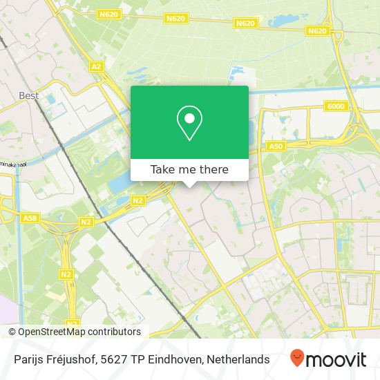 Parijs Fréjushof, 5627 TP Eindhoven Karte