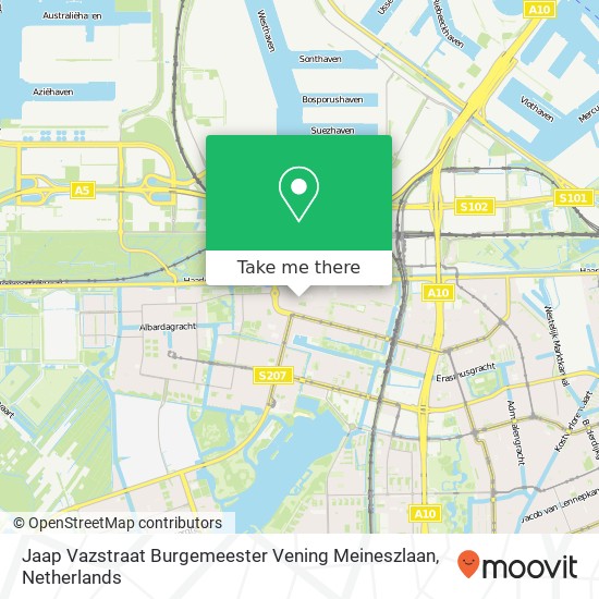 Jaap Vazstraat Burgemeester Vening Meineszlaan map