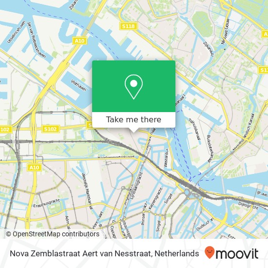 Nova Zemblastraat Aert van Nesstraat map