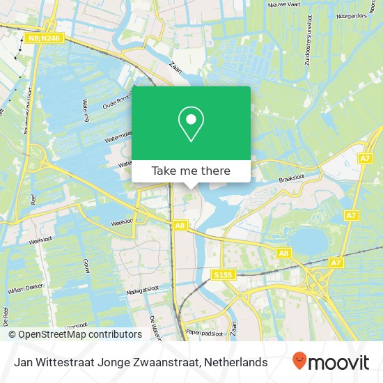 Jan Wittestraat Jonge Zwaanstraat map