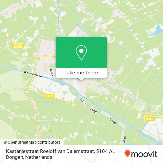 Kastanjestraat Roeloff van Dalemstraat, 5104 AL Dongen map