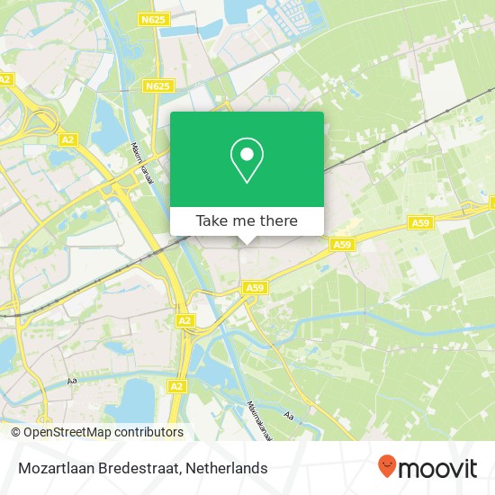 Mozartlaan Bredestraat Karte