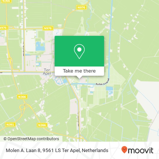 Molen A. Laan 8, 9561 LS Ter Apel map