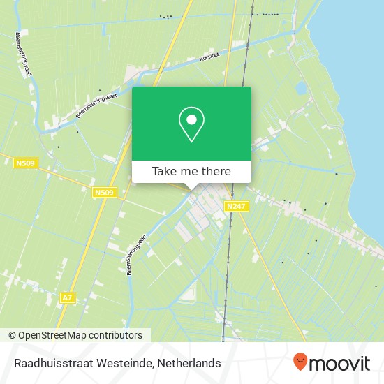 Raadhuisstraat Westeinde map