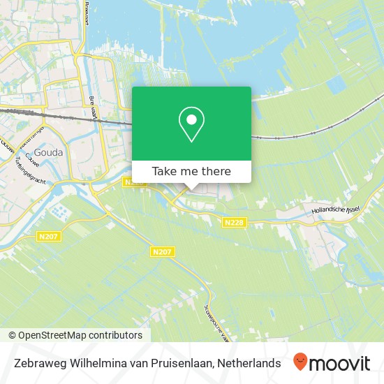 Zebraweg Wilhelmina van Pruisenlaan map