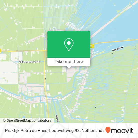 Praktijk Petra de Vries, Loopveltweg 93 map