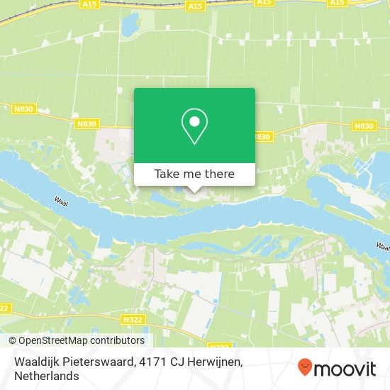 Waaldijk Pieterswaard, 4171 CJ Herwijnen map