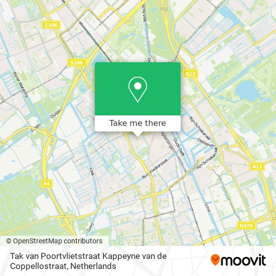 Tak van Poortvlietstraat Kappeyne van de Coppellostraat map