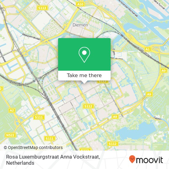 Rosa Luxemburgstraat Anna Vockstraat map