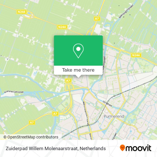 Zuiderpad Willem Molenaarstraat map