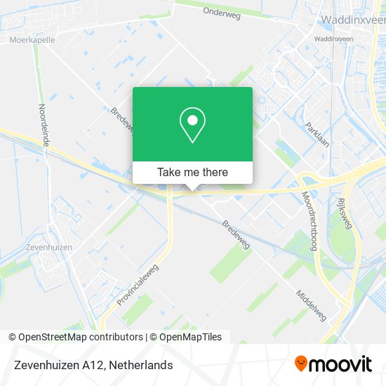 Zevenhuizen A12 map