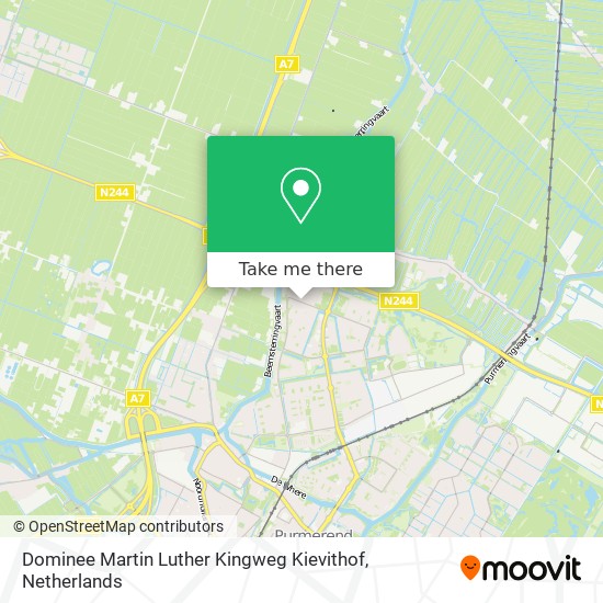 Dominee Martin Luther Kingweg Kievithof map