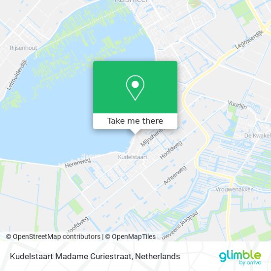 Kudelstaart Madame Curiestraat map