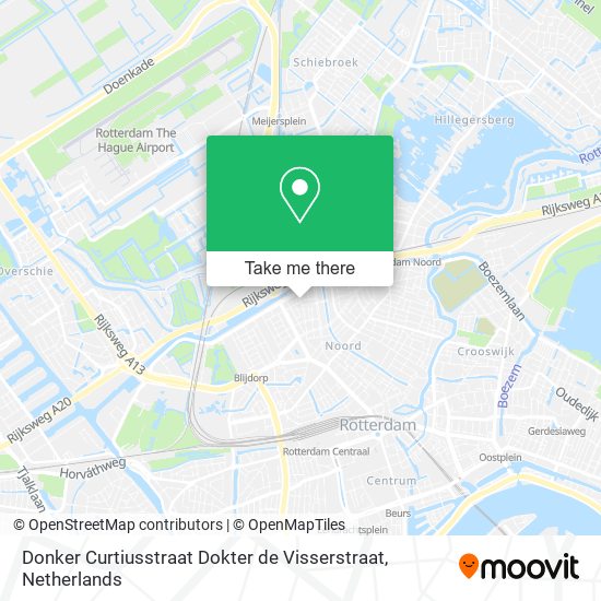 Donker Curtiusstraat Dokter de Visserstraat map