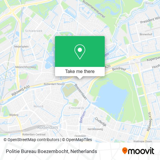 Giet Vervreemden dam How to get to Politie Bureau Boezembocht in Rotterdam by Train, Bus, Metro  or Light Rail?