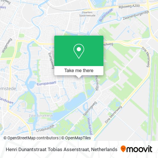 Henri Dunantstraat Tobias Asserstraat map