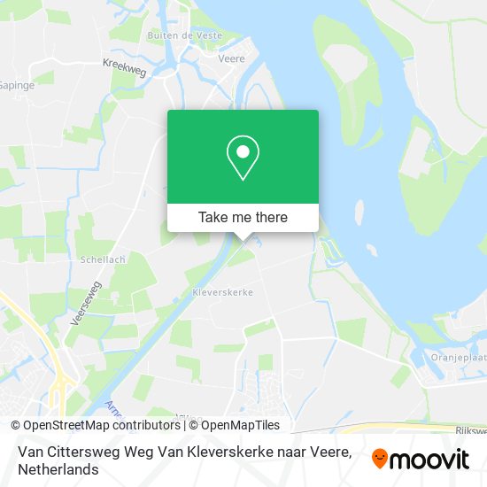 Van Cittersweg Weg Van Kleverskerke naar Veere map