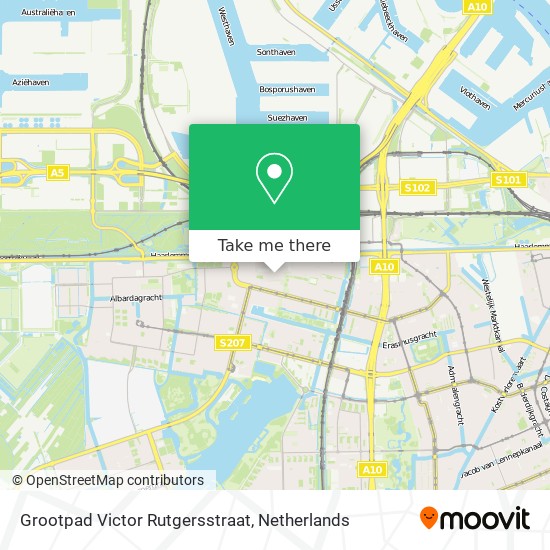 Grootpad Victor Rutgersstraat map