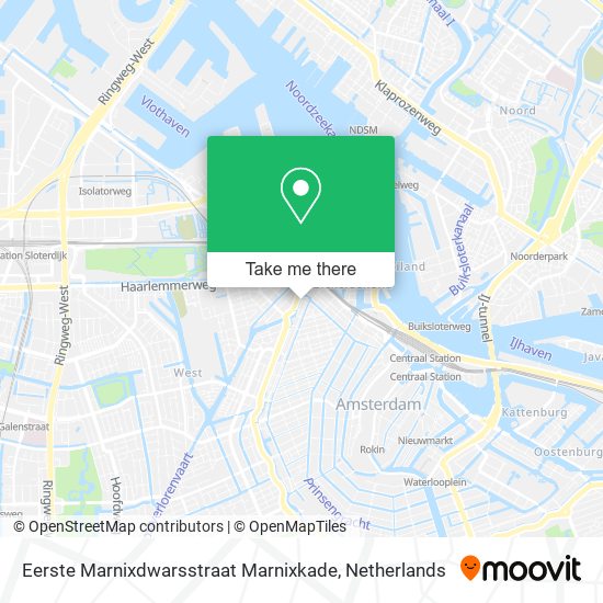 Eerste Marnixdwarsstraat Marnixkade map